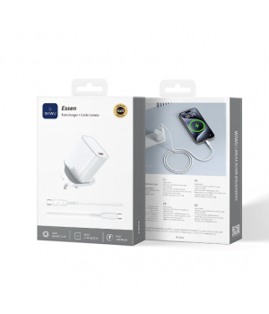 Блок живлення 20W Essen GaN Fast Charger+ Cable Combo Wi-G007 C-C EU