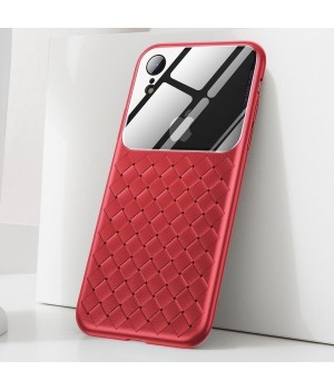 Кейси iPhone Xr Baseus Glass Weaving Case red