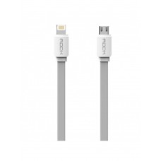 Кабелі Rock Micro To Lightning Flat Data Cable gray 