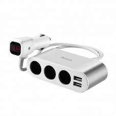 Автозарядне Hoco Car Charger Z13 LCD One-Pull-Three 