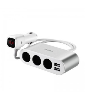 Автозарядне Hoco Car Charger Z13 LCD One-Pull-Three 