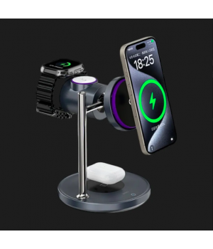 Безпровідні зарядні пристрої qi2.2 3 in 1 Space Station Air-cooled Magnetic Wireless Charger Wi-W041