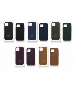 Кейси iPhone 15 Apple Leather Case with MagSafe and Animations