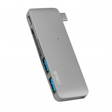 Перехідник Wiwu USB USB-C 5in1 Hub Т6 (MicroSD + USB-C + SD + USB3.0x2)
