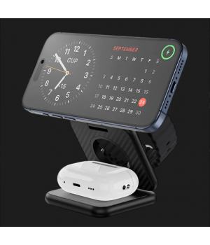 Безпровідні зарядні пристрої Kevlar 3 in 1 Wireless Charger Wi-W035