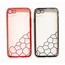 Кейси iPhone 7/8 Силікон з Блискучий Ободок та Візерунок 
