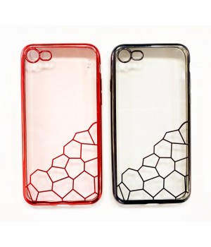 Кейси iPhone 7/8 Силікон з Блискучий Ободок та Візерунок 