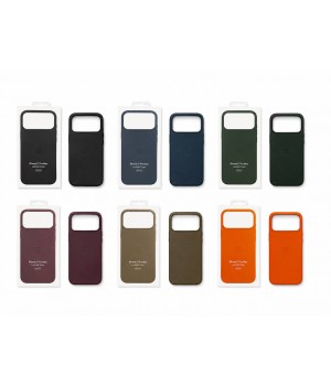 Кейси iPhone 17 Pro Max Apple Leather Case with MagSafe and Animations