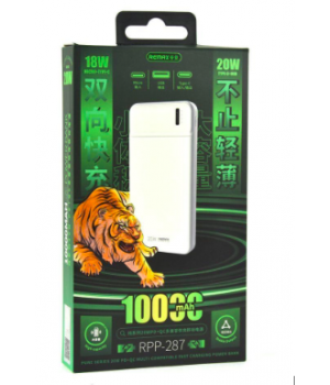 Зовнішні акумулятори Power Bank Remax Pure Series 20W Fast Charging 10000Mah RPP-287 Зовнішні акумулятори Power Bank Remax Pure Series 20W Fast Charging 10000Mah RPP-287