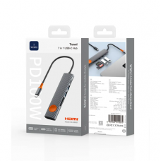 Перехідник Travelling 7in1 USB-C Hub Wi-HB007