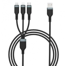 Кабели Wiwu Platinum WI-C014, 3 in 1  Usb to Lightning + Usb-C + Micro Usb, 1.2M