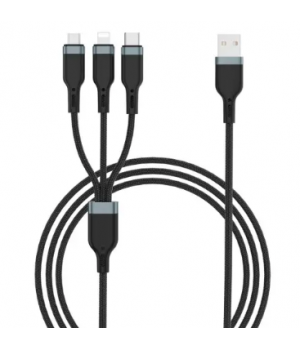Кабелі Wiwu Platinum WI-C014, 3 in 1  Usb to Lightning + Usb-C + Micro Usb, 1.2M