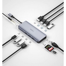 Перехідник Wiwu Alpha 12 in 1 (USB3.0*3+USB2.0*3+HDMI*1+RJ45*1+SD*1+TF*1+3.5mm audio jack+TYPE-C)