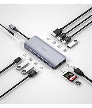 Перехідник Wiwu Alpha 12 in 1 (USB3.0*3+USB2.0*3+HDMI*1+RJ45*1+SD*1+TF*1+3.5mm audio jack+TYPE-C) Перехідник Wiwu Alpha 12 in 1 (USB3.0*3+USB2.0*3+HDMI*1+RJ45*1+SD*1+TF*1+3.5mm audio jack+TYPE-C)