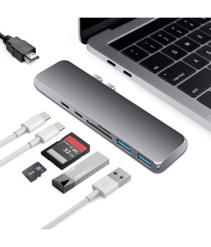 Перехідники 7 in 1 Type-C USB Hub Space Grey Перехідники 7 in 1 Type-C USB Hub Space Grey
