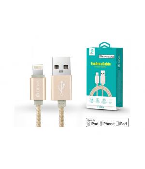 Кабелі Lightning Fashion Cable for Apple iOS (MFI) 2.0m gold