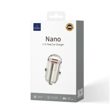 Автозарядное Wiwu Nano Series 30W Fast Car Charger Wi-QC029 USB-C+USB-C (titanium color)