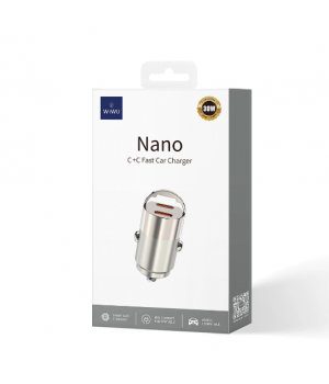 Автозарядне Wiwu Nano Series 30W Fast Car Charger Wi-QC029 USB-C+USB-C (titanium color) Автозарядне Wiwu Nano Series 30W Fast Car Charger Wi-QC029 USB-C+USB-C (titanium color)