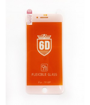 Скло iPhone 7plus/8plus 9D Flexible Glass white