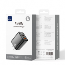 Блок питания 20W Firefly GaN Fast Charger 1A+1C with digital display Wi-G009 EU