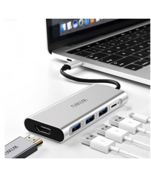 Перехідник Wiwu Alpha 5in1 USB-C Hub  A531H (HDMI + USB-C + USB3.0x3)