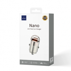 Автозарядное Wiwu Nano Series 30W Fast Car Charger Wi-QC028 USC-A+USB-C (titanium color)