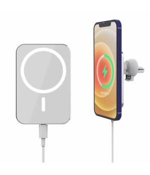 Автозарядне Magnetic Wireless Magsafe Car Charger 15W Square