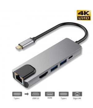 Перехідники 5 in 1 Type-C to HDMI HUB Перехідники 5 in 1 Type-C to HDMI HUB